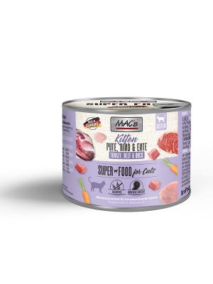 MAC’s konzerva za mlade mačke – KITTEN Puran, Govedina & Raca 200g