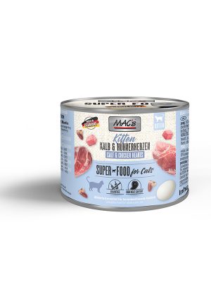 MAC’s konzerva za mlade mačke – KITTEN Teletina & Piščančja srca 200g